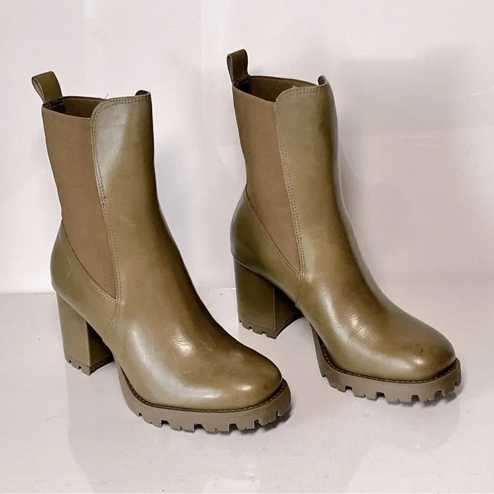 Schutz Billie Leather Heeled Lug Ankle Boots